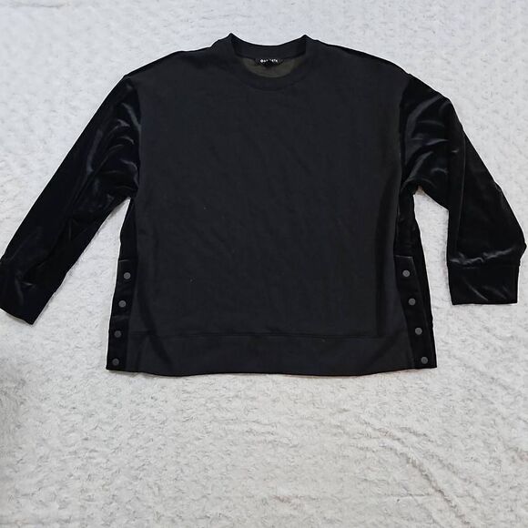 Athleta Black Retroplush Velvet Crewneck Black Womens Size XL #466916 - Picture 1 of 8